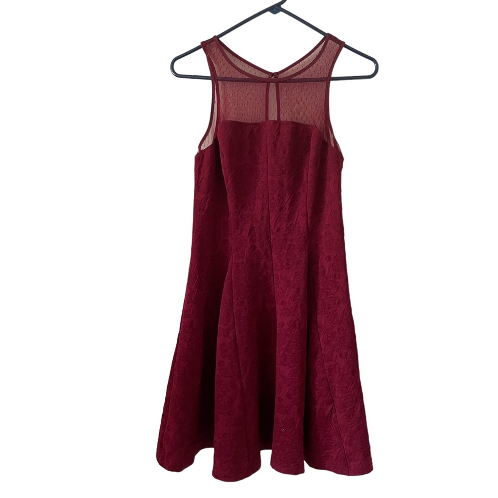 PaperDoll Burgundy Sleeveless Fit & Flare Dress-Medium